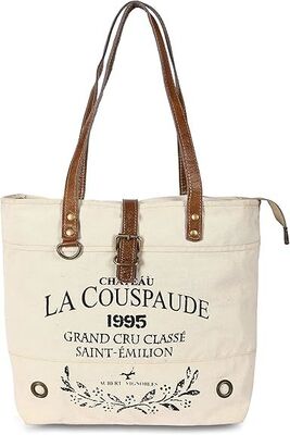 Upcycled Large Canvas shoulder Bag for women canvas tote boho handbag