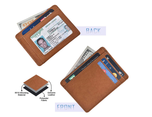 Люди уменьшают кожаный случай карты RFID бумажника преграждая умное минималистское