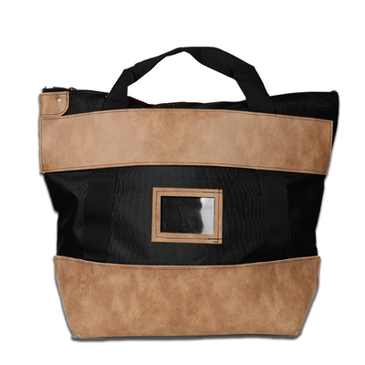 Нейлонная сумка для курьеров с кожаным замком - 22w x 18h x 7d - изготовлена на заказ