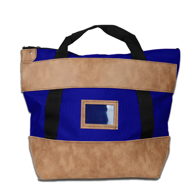 Нейлонная сумка для курьеров с кожаным замком - 22w x 18h x 7d - изготовлена на заказ