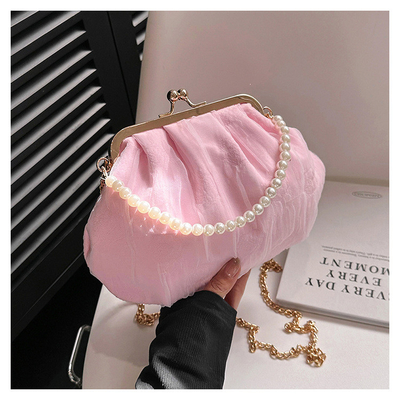 2024 NEW RETRO FAIRY Solid COLOR SMALL BAG Белая ручная сумка Женская жемчужная сумка