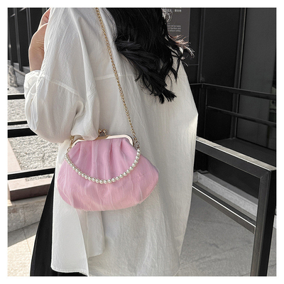 2024 NEW RETRO FAIRY Solid COLOR SMALL BAG Белая ручная сумка Женская жемчужная сумка