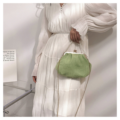 2024 NEW RETRO FAIRY Solid COLOR SMALL BAG Белая ручная сумка Женская жемчужная сумка