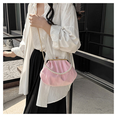 2024 NEW RETRO FAIRY Solid COLOR SMALL BAG Белая ручная сумка Женская жемчужная сумка