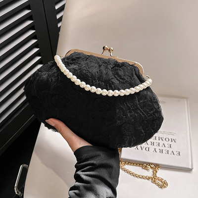2024 NEW RETRO FAIRY Solid COLOR SMALL BAG Белая ручная сумка Женская жемчужная сумка