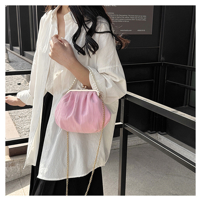 2024 NEW RETRO FAIRY Solid COLOR SMALL BAG Белая ручная сумка Женская жемчужная сумка