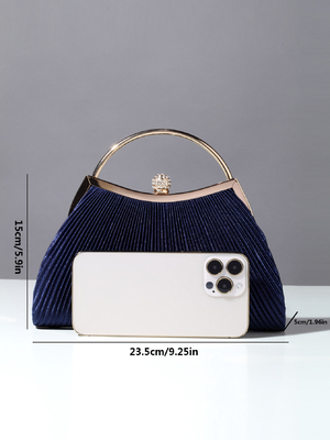 EUROPE AND THE UNITED STATES RETRO Solid COLOR PLEATED RAND RING FASHION LOCK CLOSED DINNER BAG CHAIN CROSSBODY BAG (Европа и Соединенные Штаты) Ретро твердое цветное рельефное кольцо на руке модное кольцо замкнутый обеденный пакет цепочка кроссбоди сумка