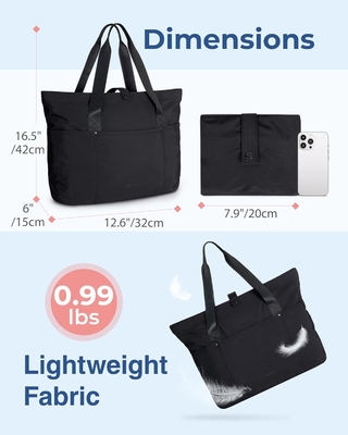 BAGSMART Tote Bag для женщин, складной Tote Bag с резьбой Большой плечевой сумка верхняя ручка сумка для путешествий, работы