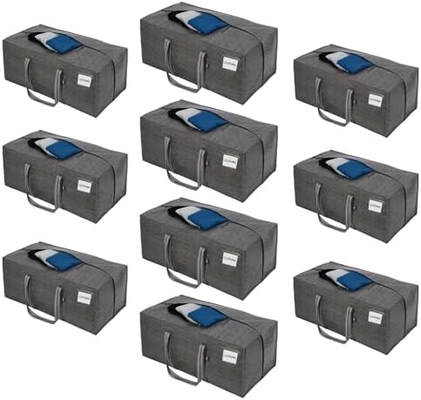 VENO 4 Pack Moving Bags Plastic Storage Tote Clothing Organization Large W Lid/Zipper. Packaging Boxes/Bins Альтернативное использование