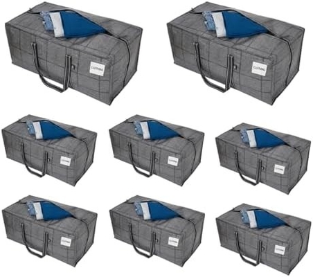 VENO 4 Pack Moving Bags Plastic Storage Tote Clothing Organization Large W Lid/Zipper. Packaging Boxes/Bins Альтернативное использование