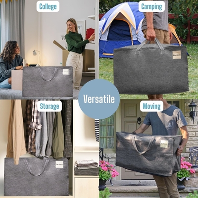 VENO 8 Pack Moving Bags, Moving Supplies, Moving Boxes, College Packing Storage Boxes with Lids Alternative, Heavy Duty (Вено 8 - упаковка перевозочных сумок, перевозочных принадлежностей, коробки для переезда, коробки для упаковки в колледж)