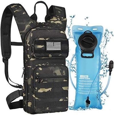 Гидратационный рюкзак с 3L TPU водяным мочевым пузырем, Tactical Molle Водный рюкзак для мужчин Женщины, гидратационный пакет для походов