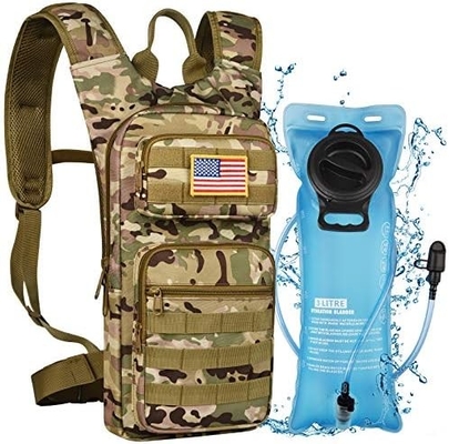 Гидратационный рюкзак с 3L TPU водяным мочевым пузырем, Tactical Molle Водный рюкзак для мужчин Женщины, гидратационный пакет для походов
