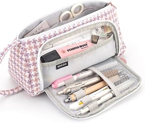 EASTHILL Большой объем карандаш Чехлы Pouch Каленка Чехлы Простые бумажные сумки Школа Колледж Офисный организатор для девочек-подростков