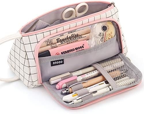 EASTHILL Большой объем карандаш Чехлы Pouch Каленка Чехлы Простые бумажные сумки Школа Колледж Офисный организатор для девочек-подростков
