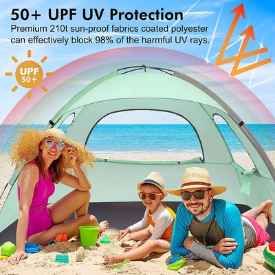 Белая пляжная палатка WhiteFang Anti-UV портативный солнцезащитный укрытие для 3/4/6 человек, расширяемый пол с 3 вентиляционными сетками