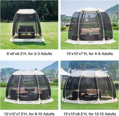 Alvantor Screen House Room Camping Tent Outdoor Canopy Pop Up Sun Shade Hexagon Shelter Mesh Стены не водонепроницаемые 6'x6'
