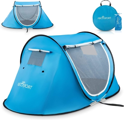 Abco Pop Up Tent для 2-х человек - портативная хижина с 2-мя дверями, водостойкая и ультрафиолетовая защита, сумка для ношения - Sky Blue