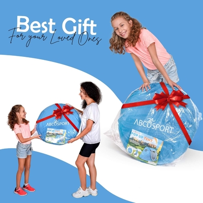 Abco Pop Up Tent для 2-х человек - портативная хижина с 2-мя дверями, водостойкая и ультрафиолетовая защита, сумка для ношения - Sky Blue