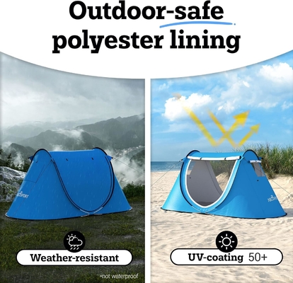 Abco Pop Up Tent для 2-х человек - портативная хижина с 2-мя дверями, водостойкая и ультрафиолетовая защита, сумка для ношения - Sky Blue