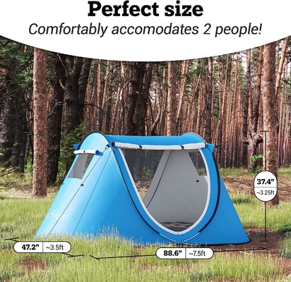 Abco Pop Up Tent для 2-х человек - портативная хижина с 2-мя дверями, водостойкая и ультрафиолетовая защита, сумка для ношения - Sky Blue
