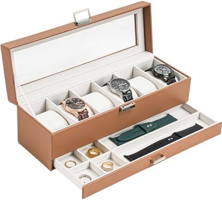 ProCase Watch Box Organizer для мужчин, 6 слотов Часы дисплейный чехол с ящиком, День отца подарок мужские часы держатель часов