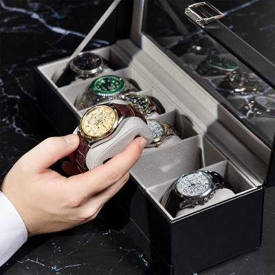 ProCase Watch Box Organizer для мужчин, 6 слотов Часы дисплейный чехол с ящиком, День отца подарок мужские часы держатель часов