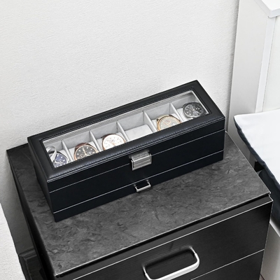 ProCase Watch Box Organizer для мужчин, 6 слотов Часы дисплейный чехол с ящиком, День отца подарок мужские часы держатель часов