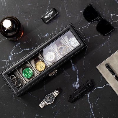 ProCase Watch Box Organizer для мужчин, 6 слотов Часы дисплейный чехол с ящиком, День отца подарок мужские часы держатель часов