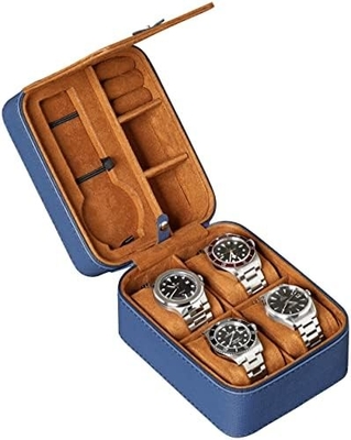 ROTHWELL 5 Watch Travel Case Storage Organizer for 5 Watches. Тяжелая портативная защита с резинкой, подходит для всех наручных часов.