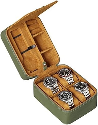 ROTHWELL 5 Watch Travel Case Storage Organizer for 5 Watches. Тяжелая портативная защита с резинкой, подходит для всех наручных часов.
