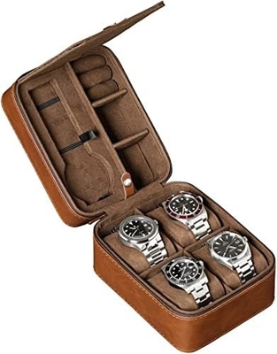 ROTHWELL 5 Watch Travel Case Storage Organizer for 5 Watches. Тяжелая портативная защита с резинкой, подходит для всех наручных часов.
