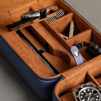 ROTHWELL 5 Watch Travel Case Storage Organizer for 5 Watches. Тяжелая портативная защита с резинкой, подходит для всех наручных часов.