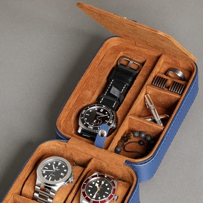 ROTHWELL 5 Watch Travel Case Storage Organizer for 5 Watches. Тяжелая портативная защита с резинкой, подходит для всех наручных часов.