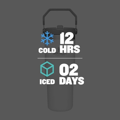 IceFlow нержавеющая сталь с соломой, вакуумная изоляция бутылка для дома, офиса или автомобиля, многоразовый стакан