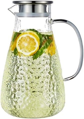 Карафу стеклянный горшок с крышкой, 68oz теплоустойчивый водный бокал для горячей/холодной воды, ледяного чая и соков напиток Clear