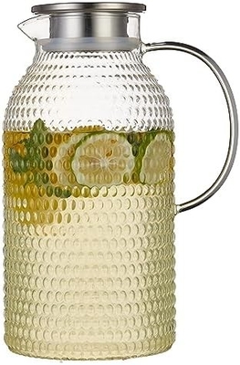 Карафу стеклянный горшок с крышкой, 68oz теплоустойчивый водный бокал для горячей/холодной воды, ледяного чая и соков напиток Clear