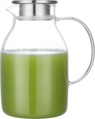 Карафу стеклянный горшок с крышкой, 68oz теплоустойчивый водный бокал для горячей/холодной воды, ледяного чая и соков напиток Clear