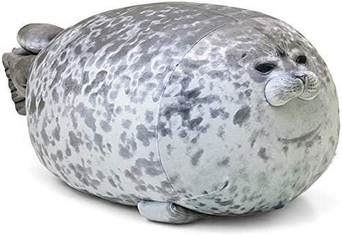 MerryXD Chubby Blob Seal Pillow, Наполненная хлопчатобумажная плюшевая игрушка для животных Милая океанская средняя ((17.6 дюйма)