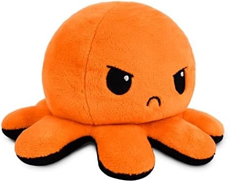 TeeTurtle - Оригинальный обратимый осьминог Плюши - Любовь + Ненависть - Милые сенсорные фиджеты Наполненные животными, которые показывают ваш