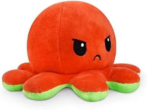 TeeTurtle - Оригинальный обратимый осьминог Плюши - Любовь + Ненависть - Милые сенсорные фиджеты Наполненные животными, которые показывают ваш