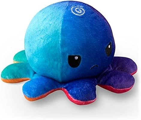 TeeTurtle - Оригинальный обратимый осьминог Плюши - Любовь + Ненависть - Милые сенсорные фиджеты Наполненные животными, которые показывают ваш