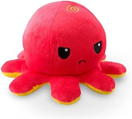 TeeTurtle - Оригинальный обратимый осьминог Плюши - Любовь + Ненависть - Милые сенсорные фиджеты Наполненные животными, которые показывают ваш