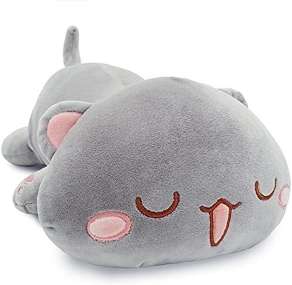 Onsoyours Cute Kitten Plush Toy 25.5 &quot;Наполненное животное домашнее животное Китти Мягкий аниме Кошка Большая плюшевая подушка для детей (Белый А, 25.5