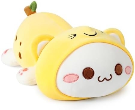 Onsoyours Cute Kitten Plush Toy 25.5 &quot;Наполненное животное домашнее животное Китти Мягкий аниме Кошка Большая плюшевая подушка для детей (Белый А, 25.5