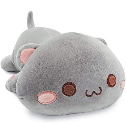 Onsoyours Cute Kitten Plush Toy 25.5 &quot;Наполненное животное домашнее животное Китти Мягкий аниме Кошка Большая плюшевая подушка для детей (Белый А, 25.5
