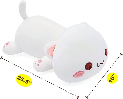 Onsoyours Cute Kitten Plush Toy 25.5 &quot;Наполненное животное домашнее животное Китти Мягкий аниме Кошка Большая плюшевая подушка для детей (Белый А, 25.5