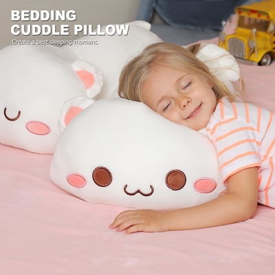 Onsoyours Cute Kitten Plush Toy 25.5 &quot;Наполненное животное домашнее животное Китти Мягкий аниме Кошка Большая плюшевая подушка для детей (Белый А, 25.5