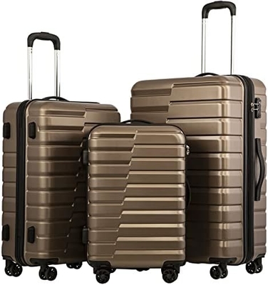 Чемодан PC ABS TSA багаж 3 штук набор замок спиннер носить на (зелёный)