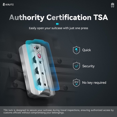 Безцифровой багаж с 8 колесами 20-дюймовый чемодан с PC + ABS TSA Lock 4 Металлический угол Белый